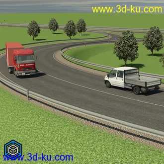 公路模型,高速公路模型,城市道路,路面,转弯路,高架路面等模型的图片2