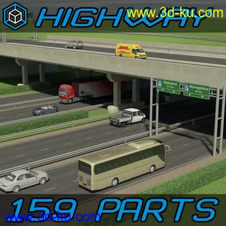 公路模型,高速公路模型,城市道路,路面,转弯路,高架路面等模型的图片3