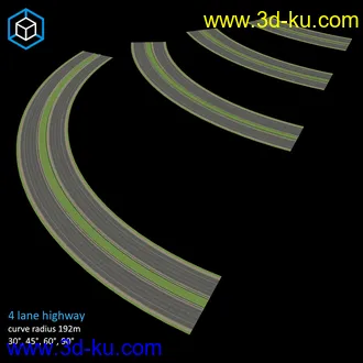 公路模型,高速公路模型,城市道路,路面,转弯路,高架路面等模型的图片5