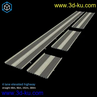 公路模型,高速公路模型,城市道路,路面,转弯路,高架路面等模型的图片6