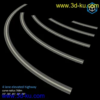公路模型,高速公路模型,城市道路,路面,转弯路,高架路面等模型的图片8