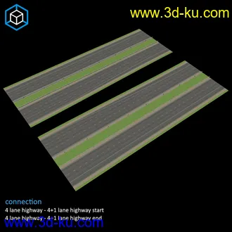 公路模型,高速公路模型,城市道路,路面,转弯路,高架路面等模型的图片9
