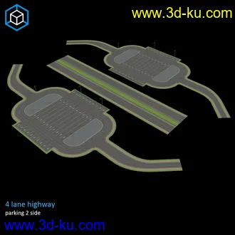 公路模型,高速公路模型,城市道路,路面,转弯路,高架路面等模型的图片10