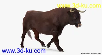 公牛模型,带毛的公牛模型,有绑定,max格式的图片