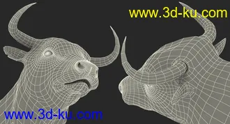 公牛模型,带毛的公牛模型,有绑定,max格式的图片