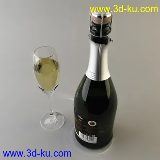 红酒瓶模型,红酒杯模型的图片3