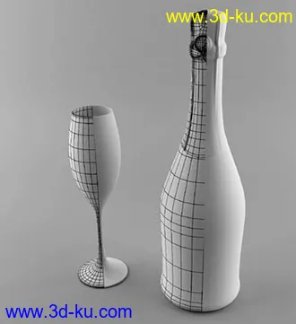 红酒瓶模型,红酒杯模型的图片8