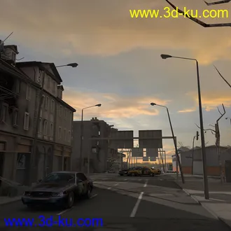 破坏的街区模型,毁坏建筑模型,倒塌的建筑模型的图片