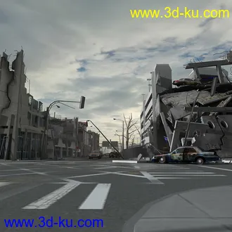 破坏的街区模型,毁坏建筑模型,倒塌的建筑模型的图片