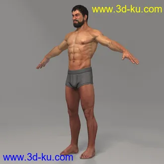 长胡子的男人模型,中年大叔模型,max格式的图片1