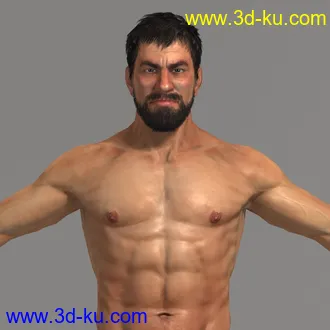 长胡子的男人模型,中年大叔模型,max格式的图片8