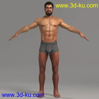 长胡子的男人模型,中年大叔模型,max格式的图片9