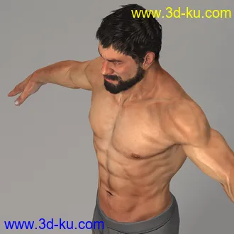 长胡子的男人模型,中年大叔模型,max格式的图片12