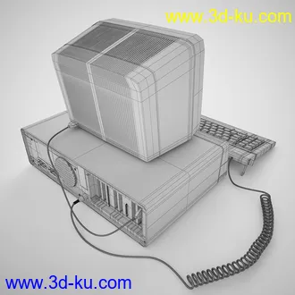 复古的ibm台式电脑模型,旧电脑模型的图片