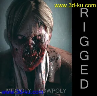 高精度僵尸模型,游戏角色僵尸模型的图片