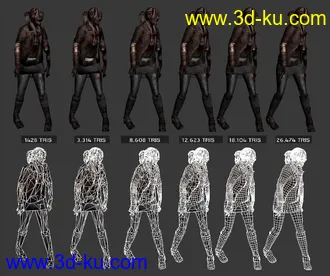 高精度僵尸模型,游戏角色僵尸模型的图片