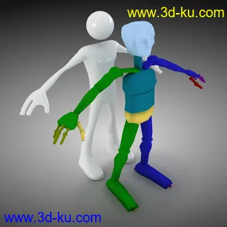 卡通人物模型,透明人模型,泥人模型,小白人模型的图片