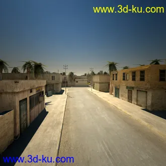 阿拉伯城市模型,阿拉伯建筑,沙漠城市模型,阿拉伯风格街道模型的图片4