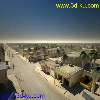 阿拉伯城市模型,阿拉伯建筑,沙漠城市模型,阿拉伯风格街道模型的图片6