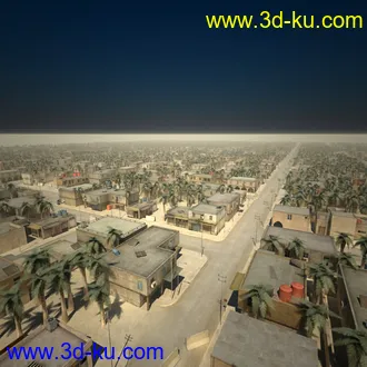 阿拉伯城市模型,阿拉伯建筑,沙漠城市模型,阿拉伯风格街道模型的图片10