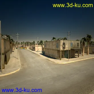 阿拉伯城市模型,阿拉伯建筑,沙漠城市模型,阿拉伯风格街道模型的图片43