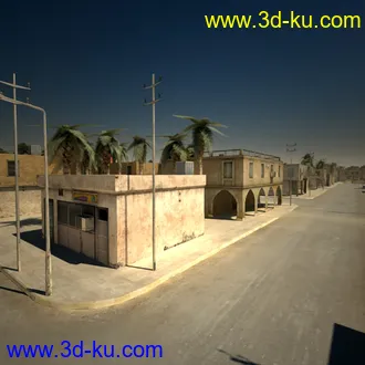 阿拉伯城市模型,阿拉伯建筑,沙漠城市模型,阿拉伯风格街道模型的图片45