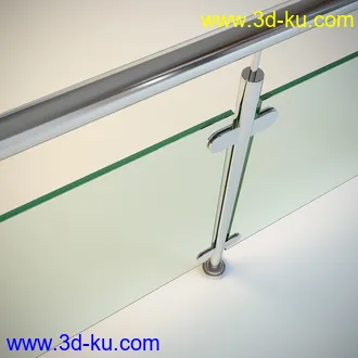 6个高精度玻璃护栏3D模型的图片