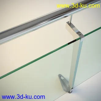 6个高精度玻璃护栏3D模型的图片