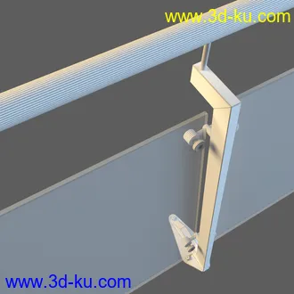 6个高精度玻璃护栏3D模型的图片