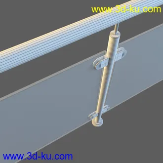 6个高精度玻璃护栏3D模型的图片