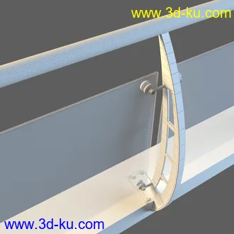 6个高精度玻璃护栏3D模型的图片