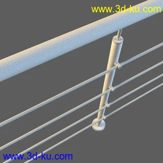 6个高精度玻璃护栏3D模型的图片