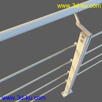 6个高精度玻璃护栏3D模型的图片