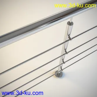 6个高精度玻璃护栏3D模型的图片