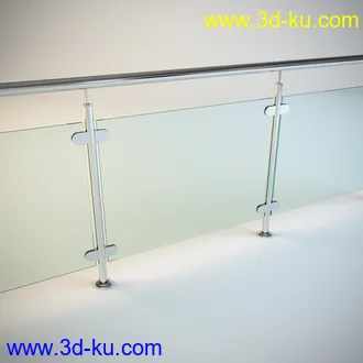 6个高精度玻璃护栏3D模型的图片