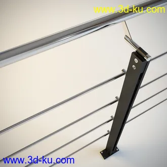 6个高精度玻璃护栏3D模型的图片