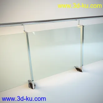 6个高精度玻璃护栏3D模型的图片