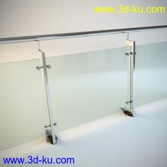 6个高精度玻璃护栏3D模型的图片