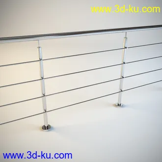 6个高精度玻璃护栏3D模型的图片