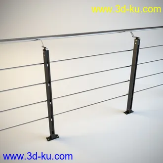 6个高精度玻璃护栏3D模型的图片