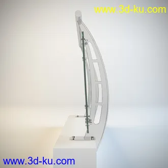 6个高精度玻璃护栏3D模型的图片