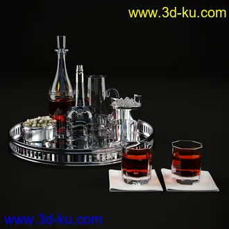 餐具酒杯3D模型的图片1