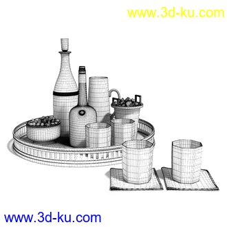 餐具酒杯3D模型的图片