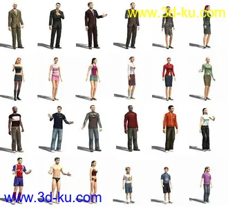 104个角色人物模型,100个预设动画,maya,3dmax的图片