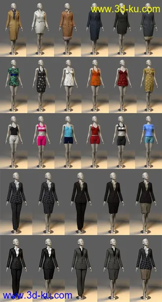 衣服模型合集,3dmax的图片