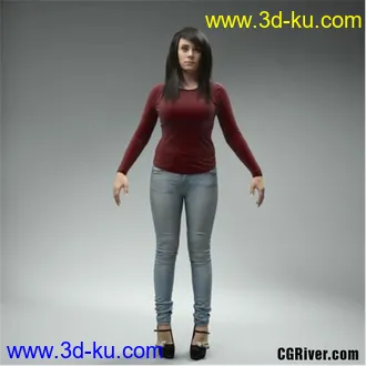 高精度妇女角色模型,3dmax的图片