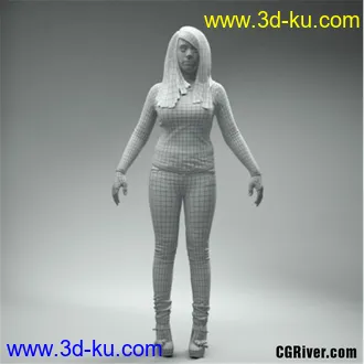 高精度妇女角色模型,3dmax的图片