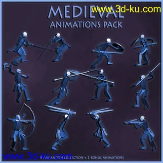 3D打印模型中世纪动作包,max,fbx,bip的图片