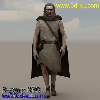 中世纪乞丐模型,游戏NPC角色模型的图片