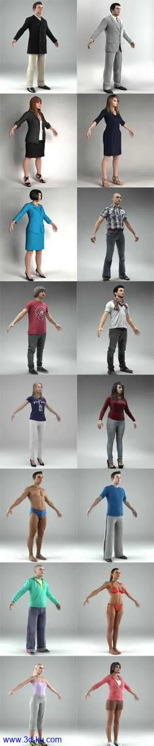 高精度三维人物模型合辑,3dmax的图片